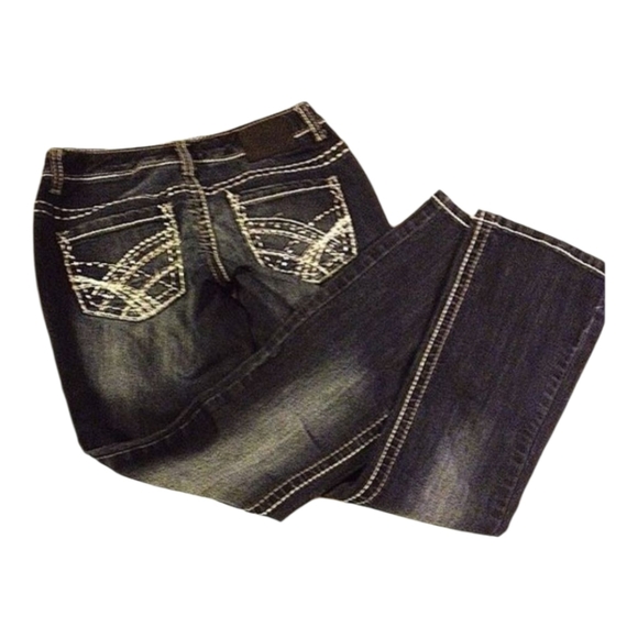 I) Maurices Dark Wash Bootcut Jeans – Size 1/2 Short (Inseam 29”) - Picture 3 of 6